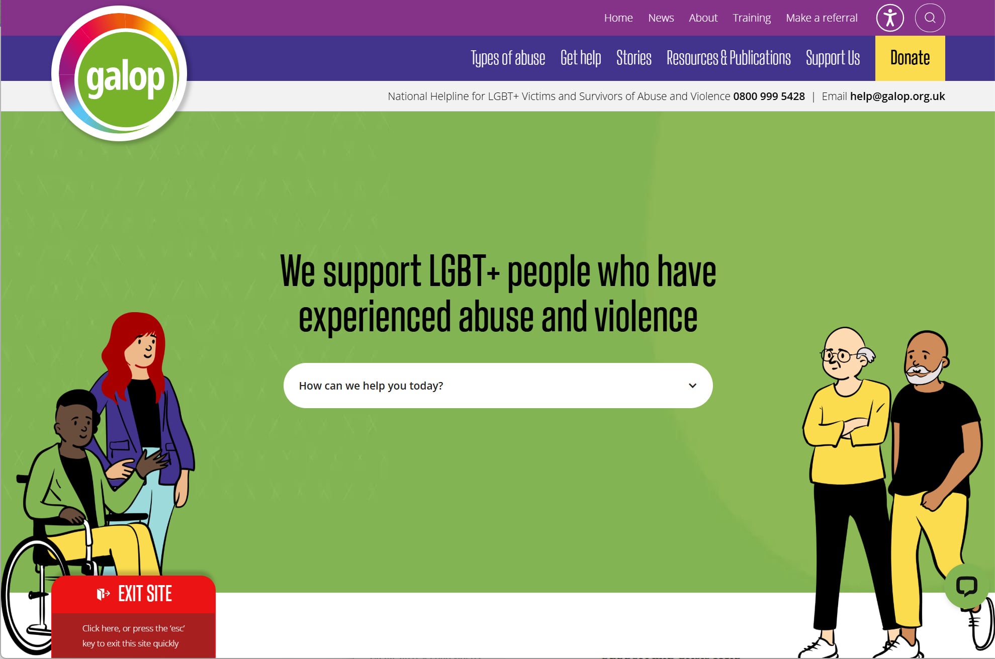 Visit https://www.galop.org.uk
