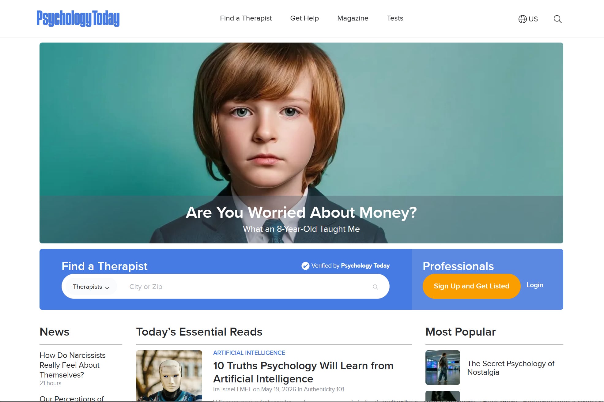 Visit https://www.psychologytoday.com
